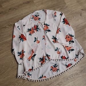 Mimi Chica Open Front Floral Kimono
